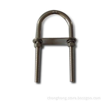 U Bolt Set with Nut and Double Plate, Made of Stainless Steel AISI 304 and AISI 316